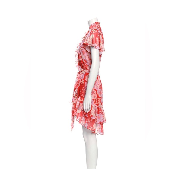 Alexis Red and White Floral Midi Dress - Picture 2 of 3